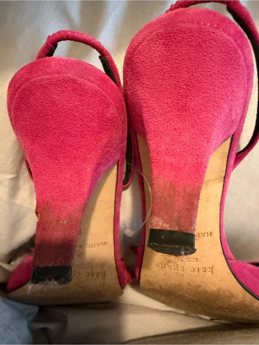 Kate Spade Bree Fuschia Suede Kitten Heel Sandals
